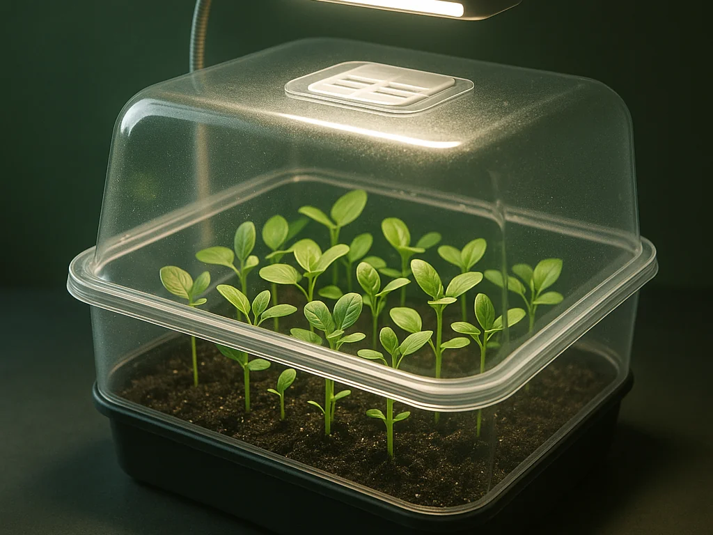 Kreative Alternativen zur Heizmatte: Licht und Feuchte für bessere Keimraten in Keimboxen.