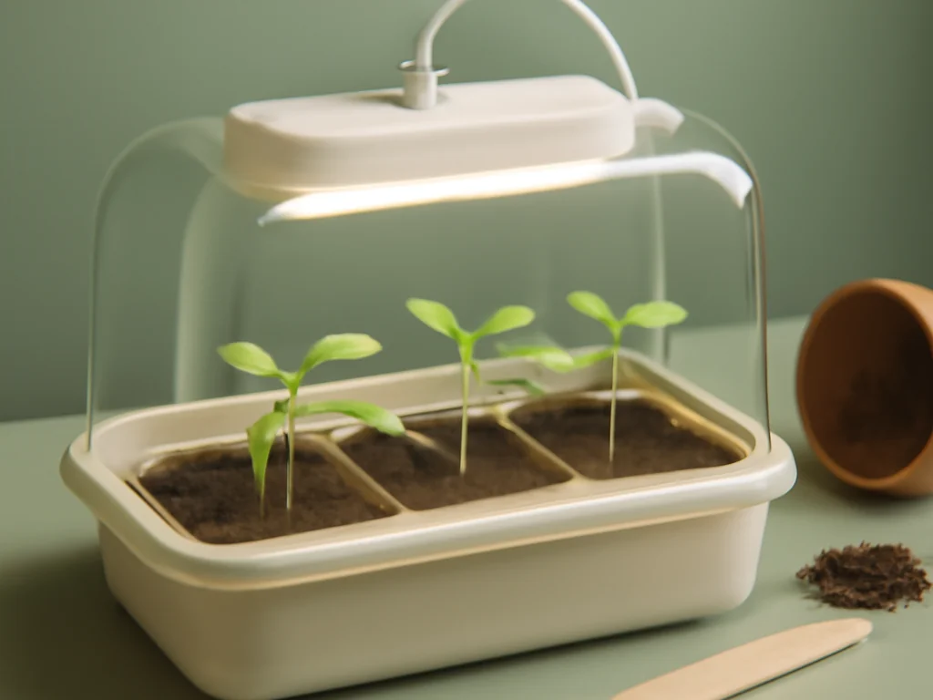 Junge Keimlinge in Anzuchttöpfen