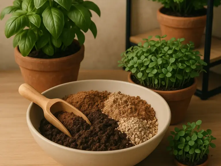 Entdecke, wie du deine eigene torffreie Anzuchterde für gesunde Kräuter und Microgreens mischst!